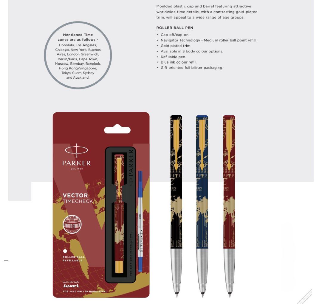 Parker Vector Timecheck Roller Ball Pen